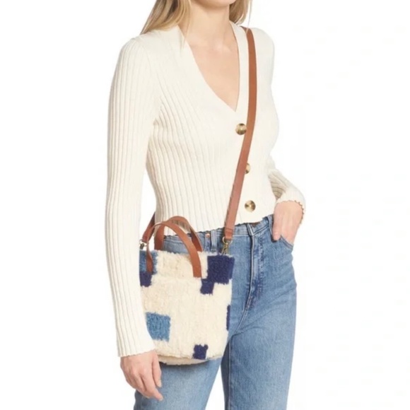 NWT Madewell Small Transport Crossbody in Checkered Shearling - Picture 6 of 6